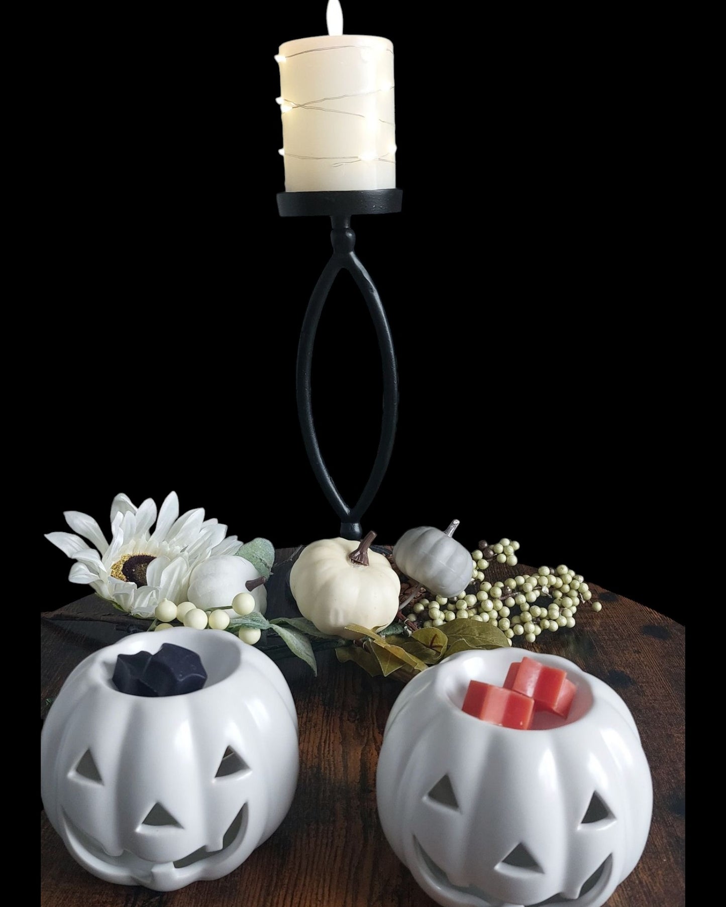 White ceramic pumpkin wax burner Halloween wax burner white pumpkin wax burner Halloween decor