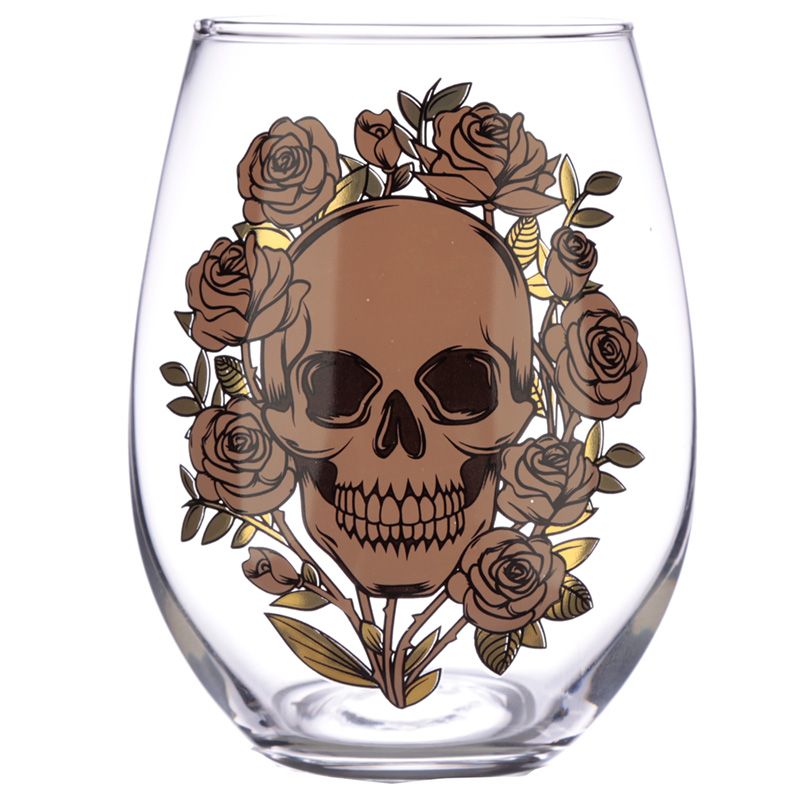 Skulls & Roses Wine Glasses