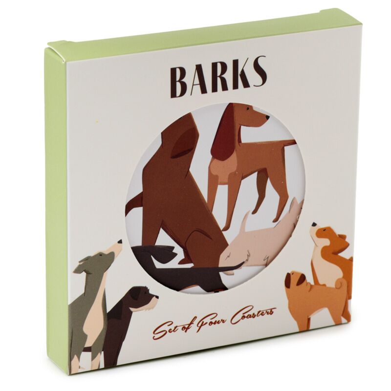 Dog Design Cork coasters set of 4 - Gift Boxed image 1