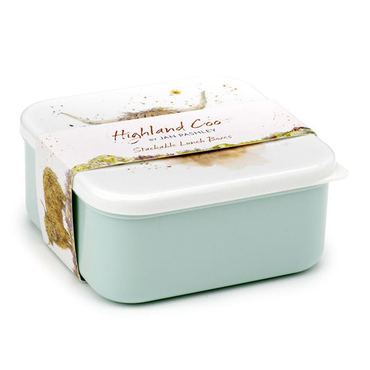 Highland Coo Cow Set of 3 Lunch Box Snack Storage M/L/XL - Lunchbox with Multi C image 0