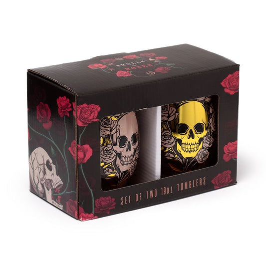 Skulls & Roses Wine Glasses
