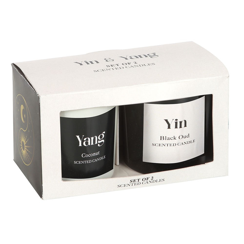 Set of 2 Yin Yang Black Oud and Coconut Candles image 2
